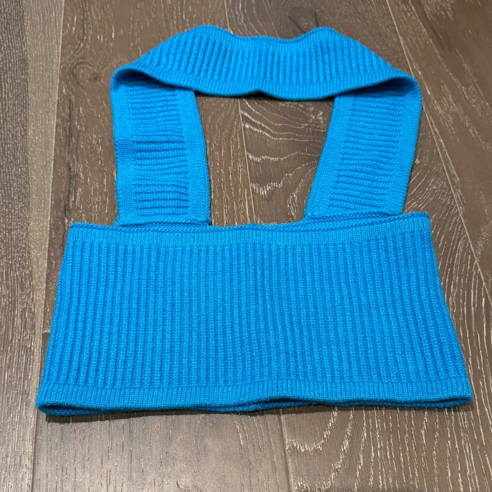 Blue Knitted Tube Top